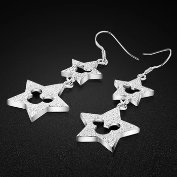 

Solid 925 Sterling Silver 2017 New Star Mickey Earrings Hot Fashion long Earrings Selected Jewelry Women Lovely Earrings jewelry