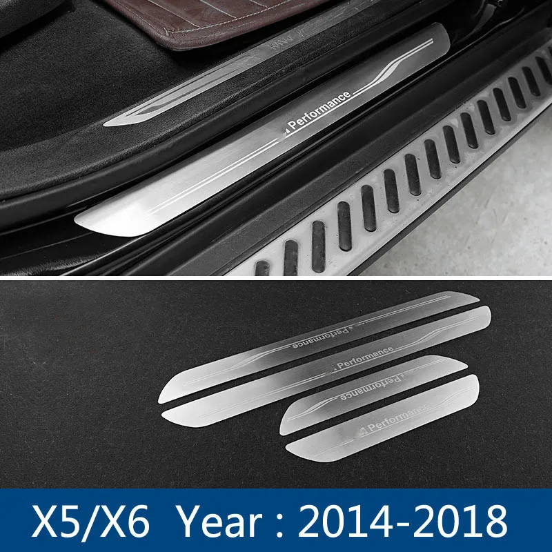 Нержавеющая сталь двери автомобиля поддерживающие педали для BMW X1 X3 X5 X6 E60 E90 F25 F30 F32 F34 F35 подоконник протекторы Накладка аксессуары - Название цвета: X5 X6 2014-2018