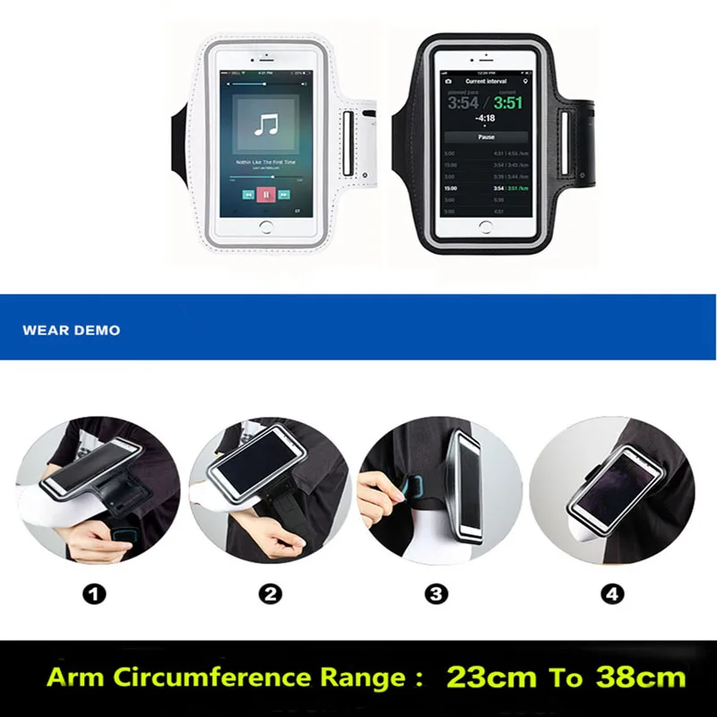 Running Sport Phone Case Armband For Samsung S10 S9 S8 iPhone X Xs Xr 6 7 8 Plus Phone Holder Brassard Arm Band Cases Belt phone armband mobile phone armband phone arm band sports arm bag fitness arm bag