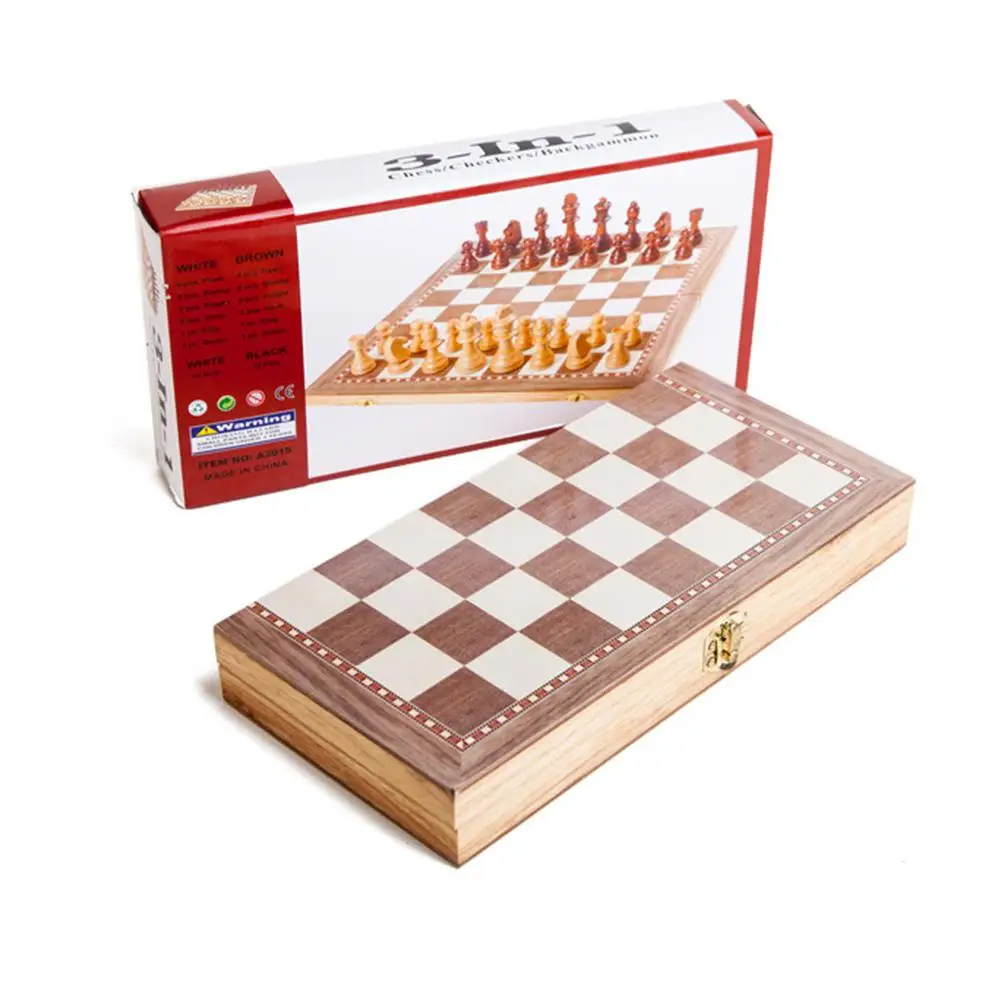 3 в 1 деревянные шахматные головоломки шахматы нарды Складные Деревянные Шахматы Игрушка Головоломка обучающая игра для детей подарок