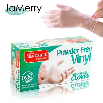 

JaMerry 100pcs Disposable Pvc Gloves Mittens Cleaning Work Finger Gloves Latex Protective Home Food For Safety Transparent