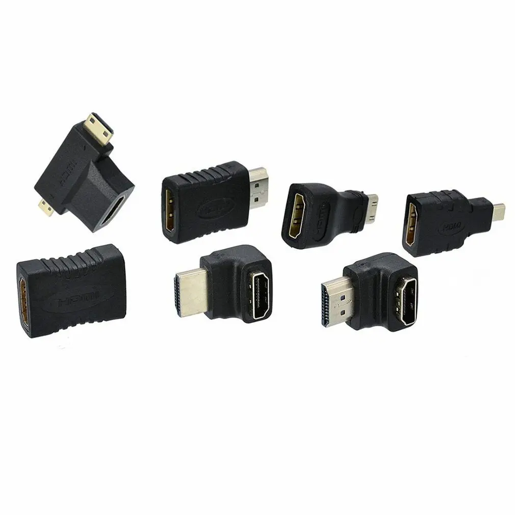 7 шт. 2 в 1 HDMI адаптер Комплект Высокое качество HDMI мини микро адаптер удлинитель Конвертер Разъем наборы для HDTV