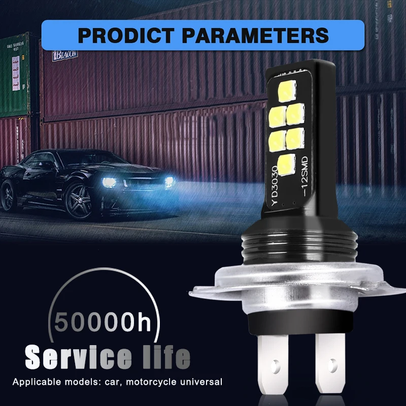 

VEHEMO H4 33SMD 24V LED Motorcycle Headlight Bulbs 800LM 6000K Led 3030 Moto Motorbike Hi/Lo H7 H4 P15D Car Fog Lights