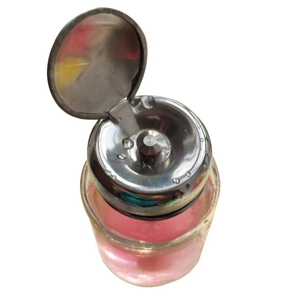 1 Piece 80ml Glass Push Down Empty Press Bottle Alcohol Acetone Pump Dispenser Vials for Nail Polish and Makeup Remover