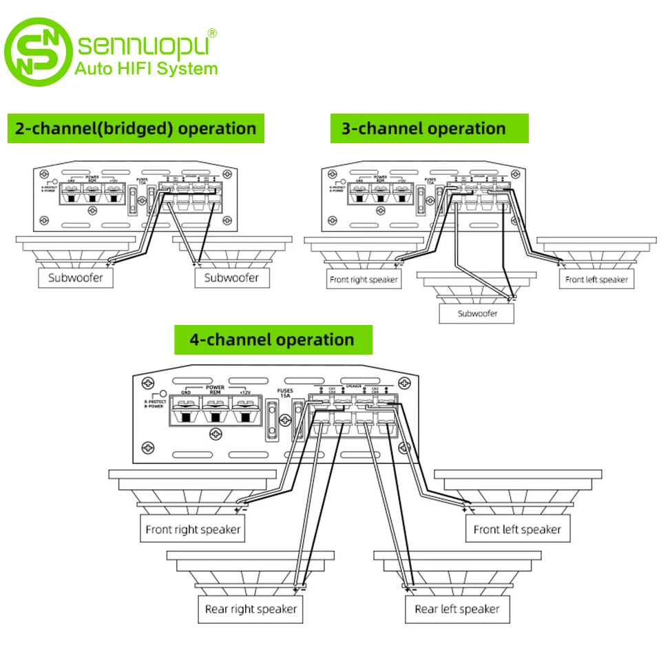 Channel Amp Wiring Diagram Four Speaker Amplifier Sennuopu Mini