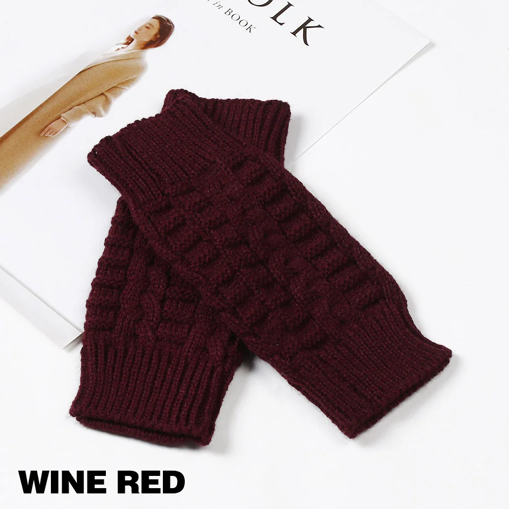 style 4 1 пара, модные женские вязаные перчатки с искусственным кроличьим мехом, вязаные перчатки без пальцев, вязаные варежки, теплые зимние осенние перчатки - Цвет: style 4