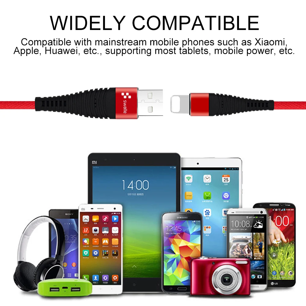Swalle 1 м 2A кабель Micro USB кабель для быстрой зарядки данных зарядное устройство кабель для iPhone huawei samsung Micro USB для Xiaomi шнур iPhone xr чехол