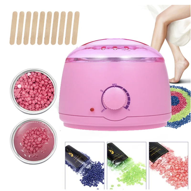 Mini Electric Hair Removal Wax-Melt Machine Heater Wax Beans 10pcs Wood Stickers Sets Waxing Kit Cera Depilatori | Бытовая техника