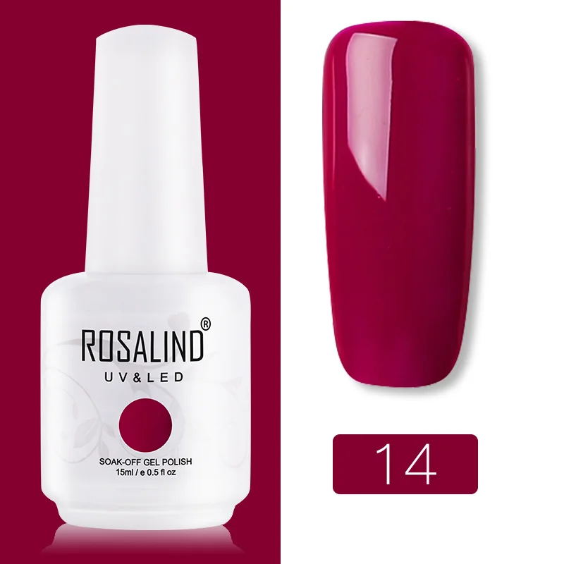 RH14 ROSALIND Гель-лак гибридные лаки для ногтей Маникюр УФ светодиодный полуперманентный гель для ногтей впитывающий Гель-лак базовое верхнее покрытие 15 мл цвет - Цвет: RH14