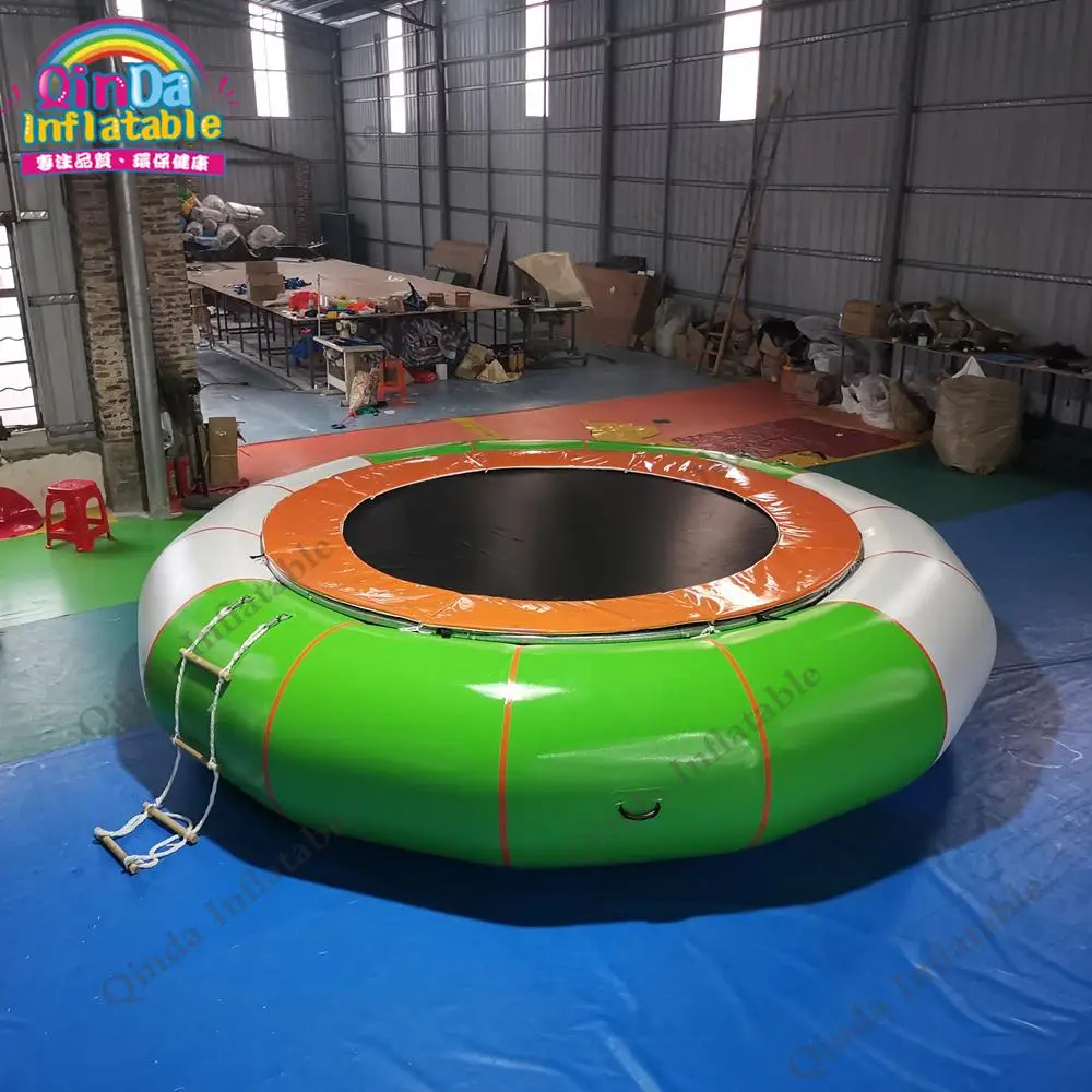 Play Water Equipment Water Trampoline Bag Giant Inflatable Jumping Trampoline With Steel commercial grade white or pink bounce jumping castle inflatable bouncy house with ball pit for kids for wedding and parties