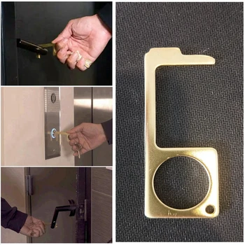 

1/2pcs Hygiene Hand Edc Door Opener Portable Press Elevator Tool Door Handle Key Antimicrobial Door Opener Dropshipping