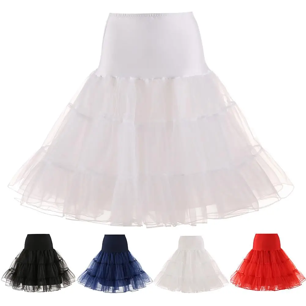 Falda de tul Retro para mujer, falda debajo de la falda de boda para damas de honor, fiesta, baile, tallas S/M/L/XL/XXL