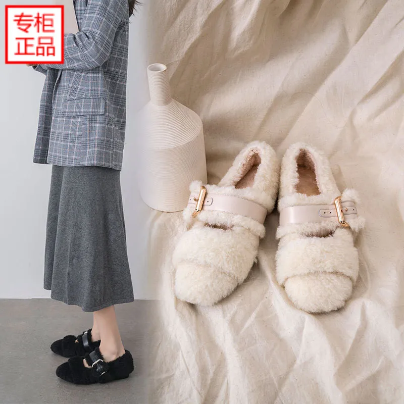 

2019 Spring New Style Online Celebrity Fluffy Shoes Women's Winter Outer Wear Korean-style Versatile Cotton-padded Shoes with Ve