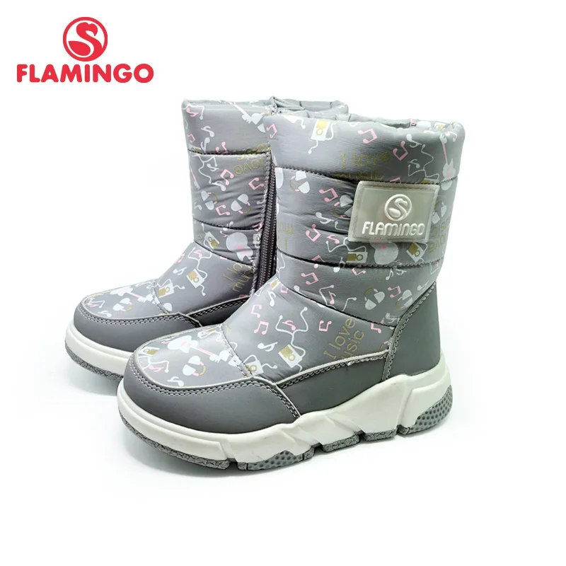 FLAMINGO Winter Anti-slip Waterproof High Quality Wool Keep Warm Shoes Size 26-31 Children Snow Boots Free Shipping 202D-Z6-2091