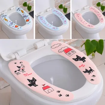 

Sticky Toilet Sticker Washable Cartoon Toilet Pad Warm Thicken Toilet Cushion Toilet Pad 1 Pair
