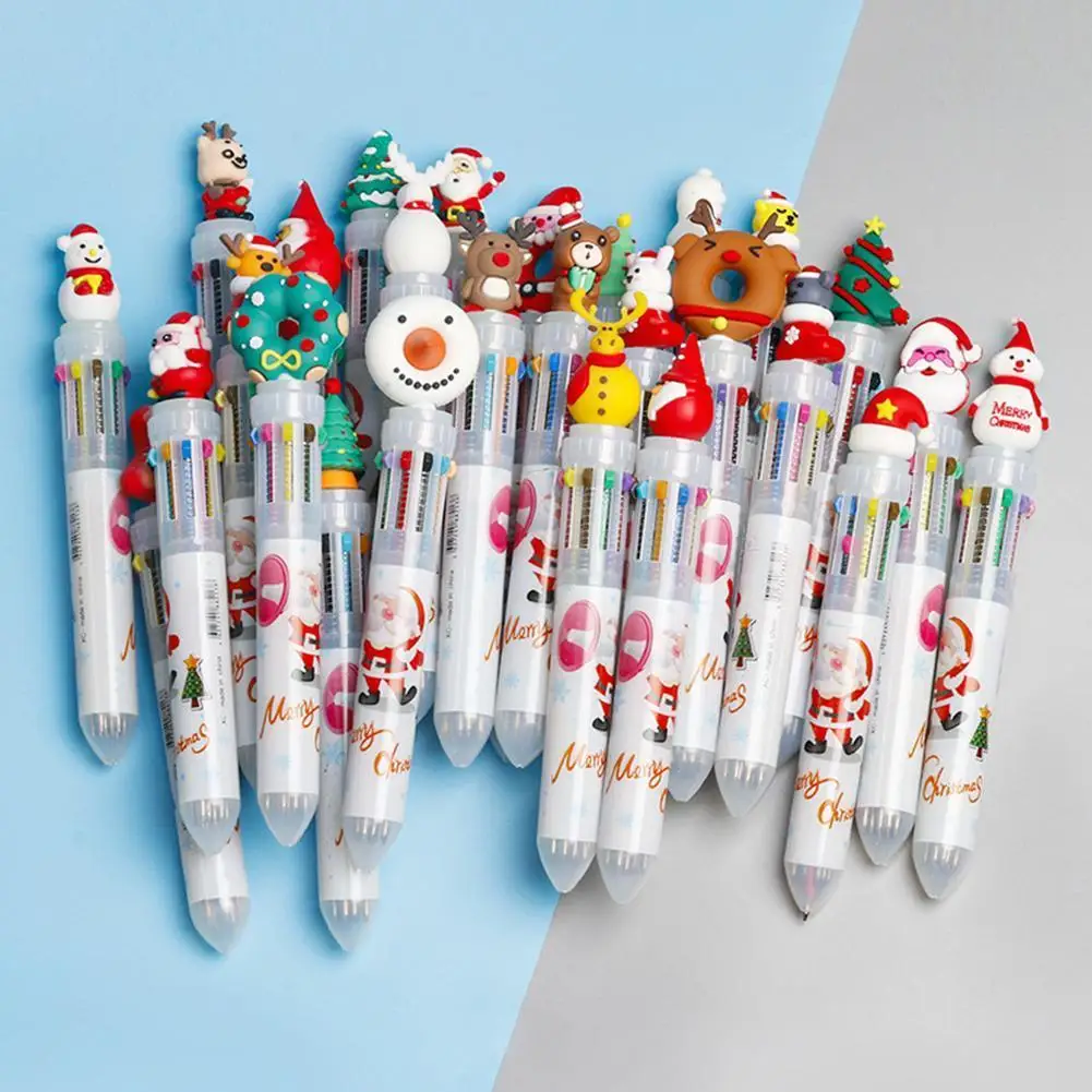 1 шт. шариковая ручка с Санта Клаусом 10 цветов | Канцтовары для офиса и дома
