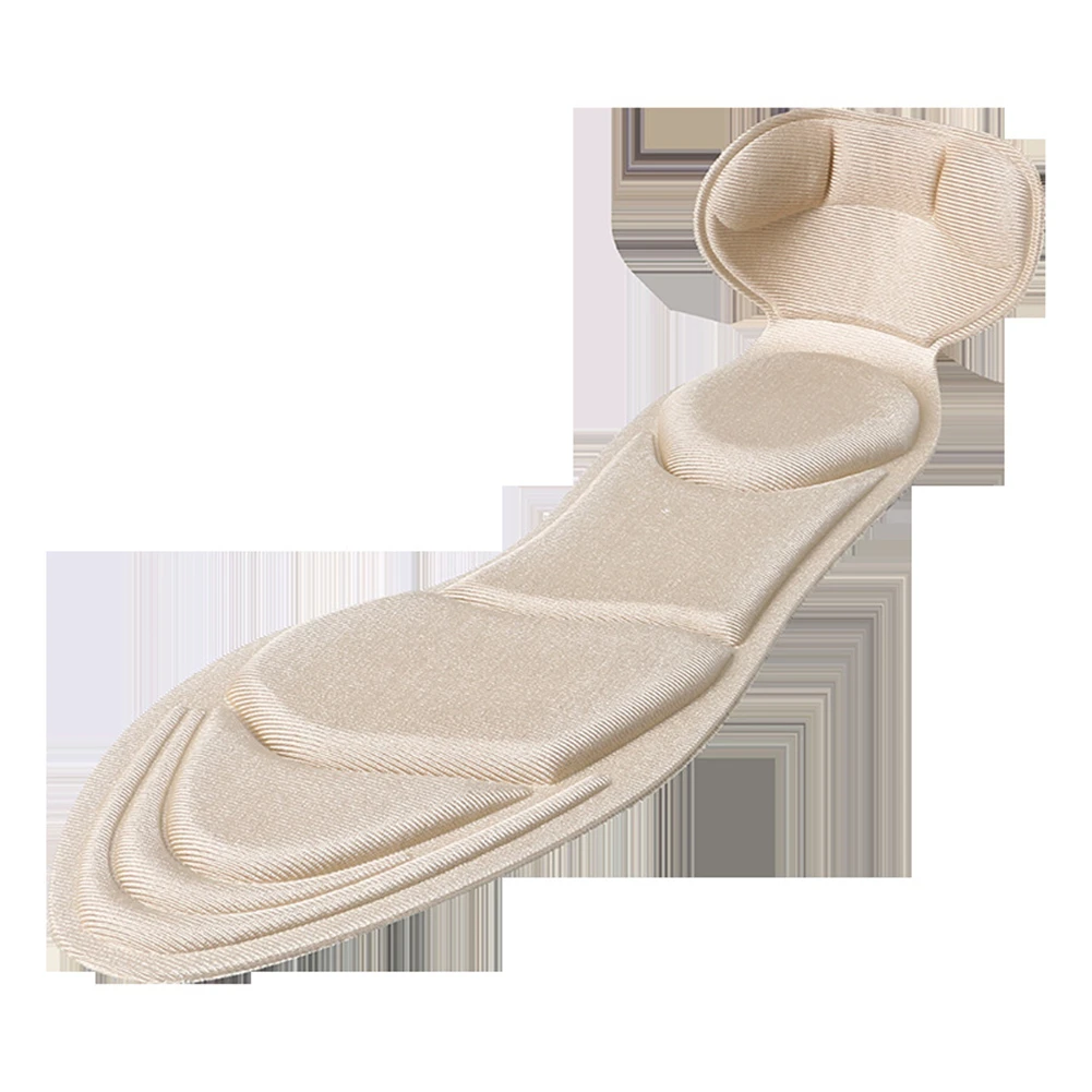 Women's Thickening Massage Insoles For High Heels Breathable Solid Color Black Sponge Sweat Absorbent Arch Insoles Shoe Pad Sole