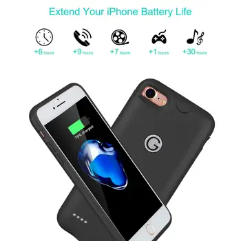 バッテリ充電器ケース 7 8 バッテリーケース 2800 mah 電源銀行充電ケース充電器超スリム外部バック