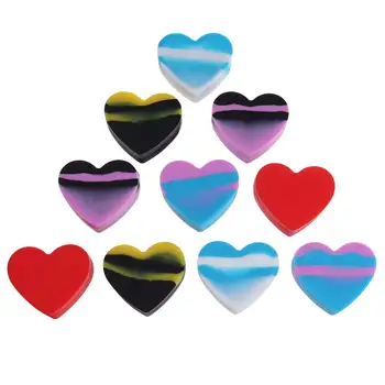 

17ML Mini Heart Non-stick Silicone Container For Wax Bho Oil Butane Vaporizer Silicon Jars Dab Wax Container Wax Jars 10Pcs/Set
