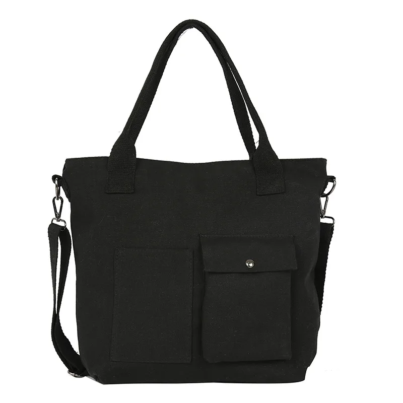 

Ougger Medium Handbags Women Bag Over Shoulder Black Canvas Casual Korean Style Postman Package for Shopping
