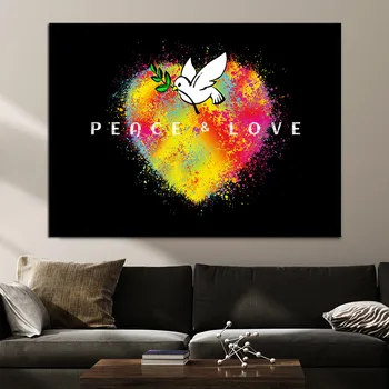 

Quotes Canvas Art Print Inspiration Poster Wall Picture for Home Wall Decor Wall painting Art PEACE AND LOVE