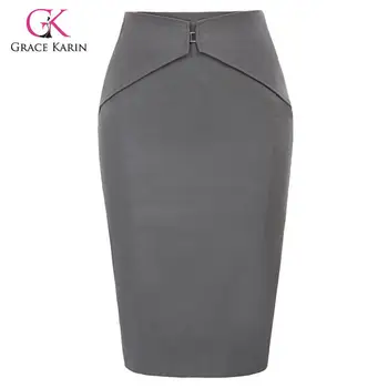 

Grace Karin Women Elegant Pencil Skirt for Business Office Work Ladies Bodycon Back Split High Waist Stretch Skirts Knee Length