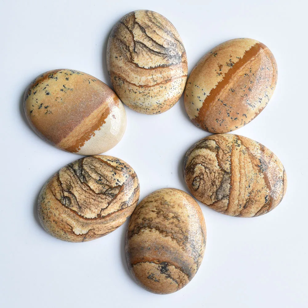 도매 12 개/몫 패션 모듬 천연석 혼합 타원형 CAB CABOCHON 비즈 30x40mm DIY 쥬얼리 액세서리 무료 만들기