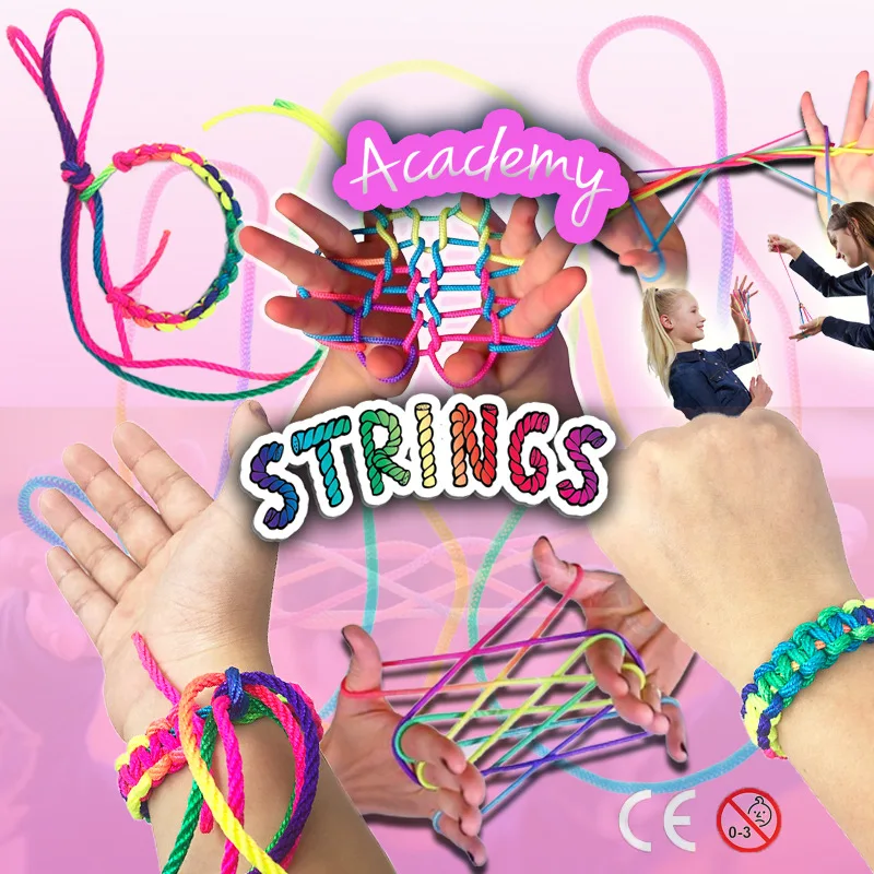 

String Game Rainbow Rope Kids Learning Educational Toys For Children Mideer Rope Hand Finger Game 4mm Rainbow Nylom Rope