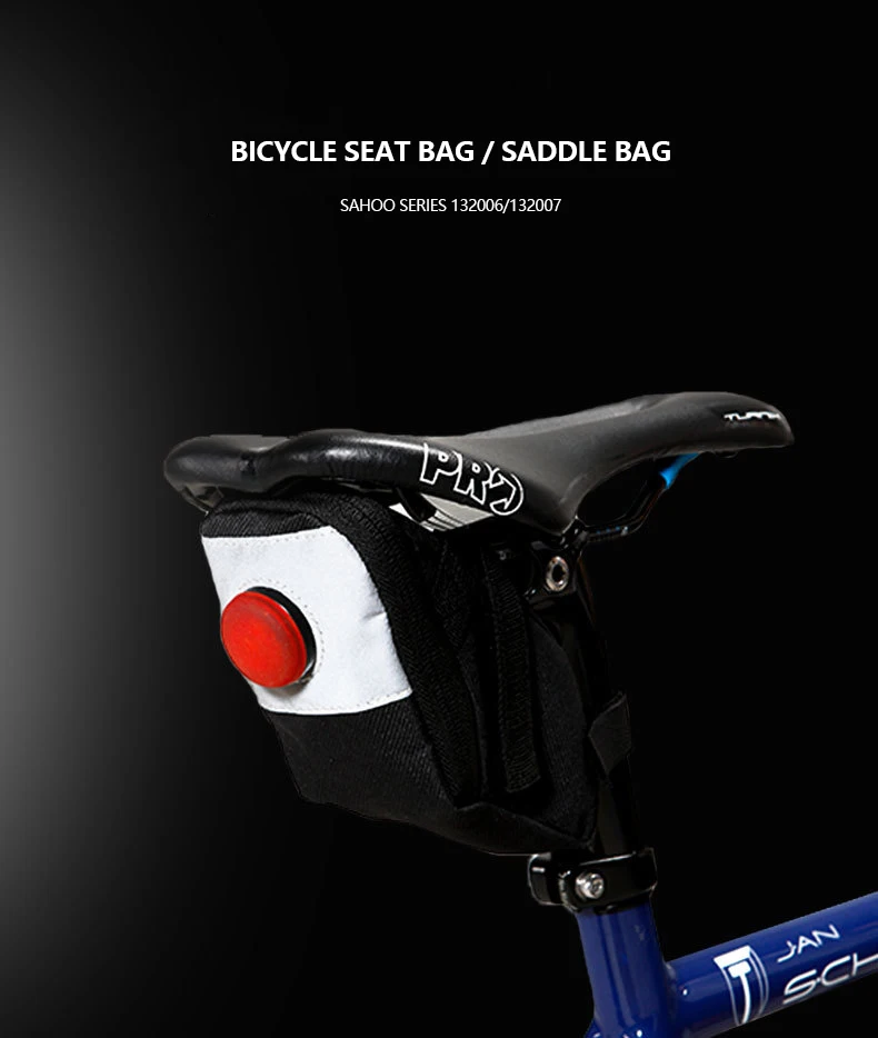 Roswheel Sahoo Series Bicycle Bag Bike Strap-On Rear Back Tail Saddle Bag Seat Bag Wedge Pack Wight Light Bicycle Accessories