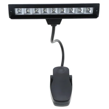 

New 9 LEDs LED Reading Lamp Reading Light Desk Clip Lamp for Piano music score stand Black