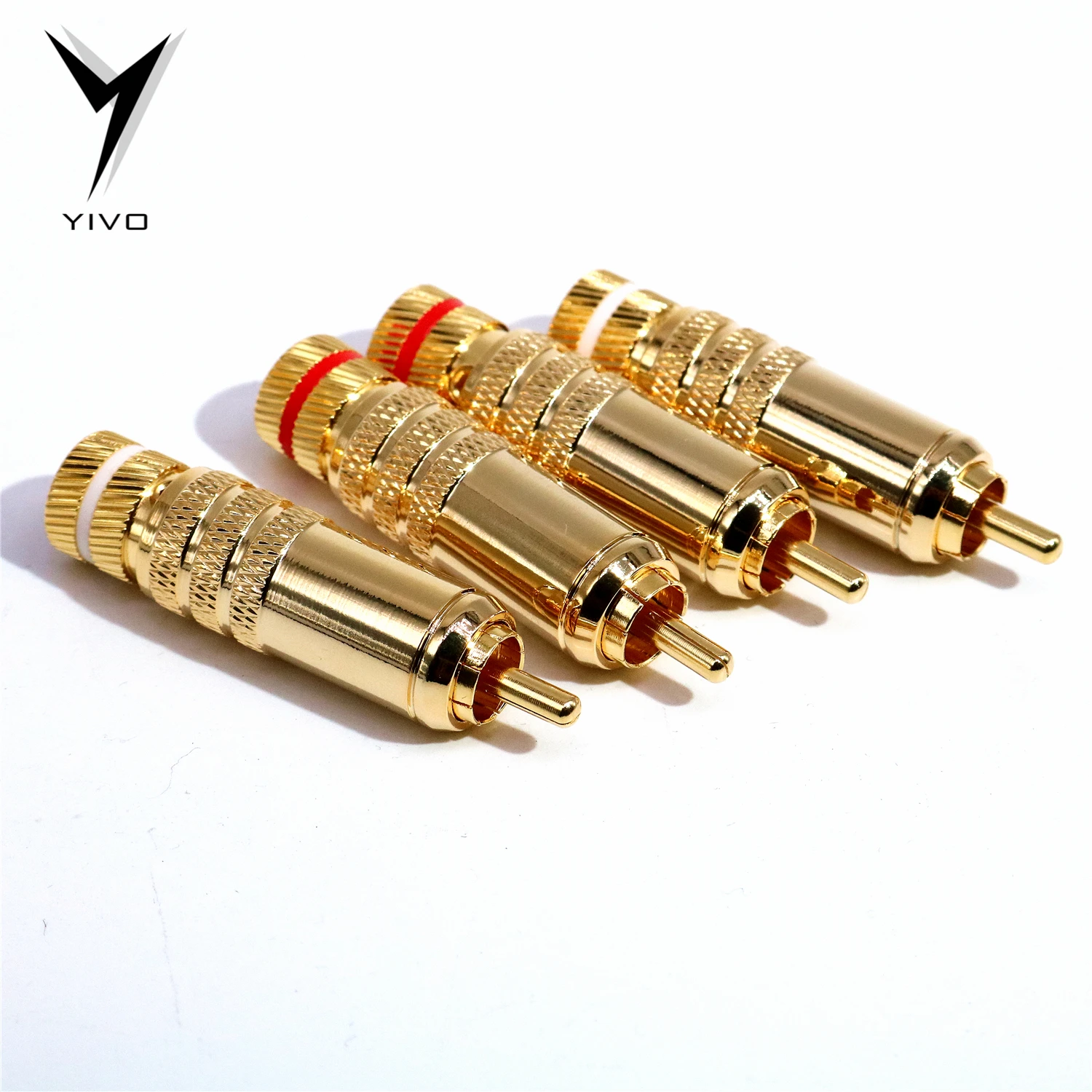 8 шт. YIVO Hi-end Высокое качество Hifi DIY 9 мм позолоченный латунь 62% медь штекер RCA разъем Auido разъем Jack вилки аудиотерминал