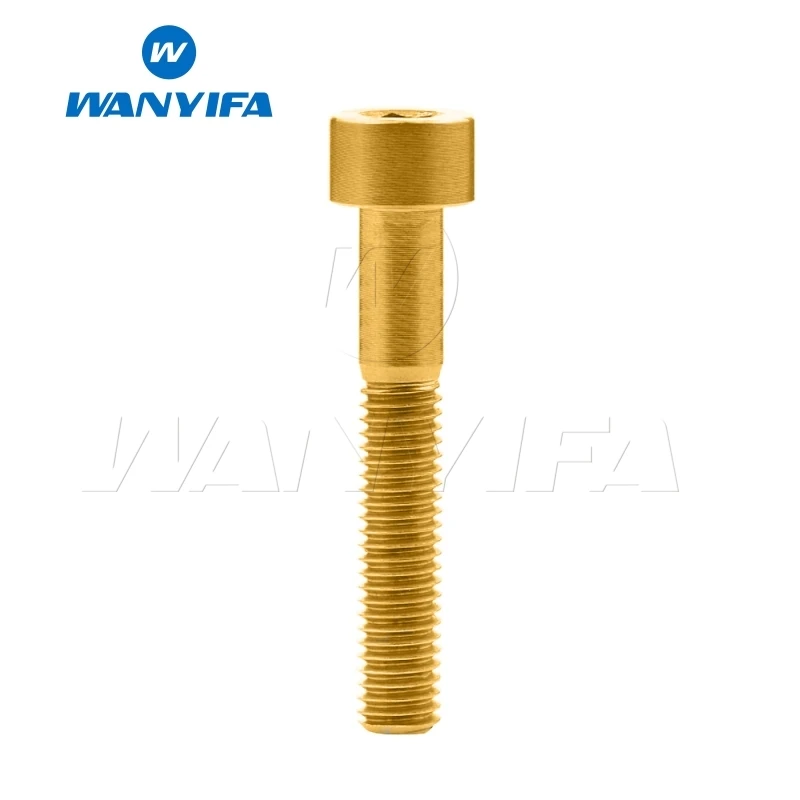 M5x40 Gold Wanyifa M5 x от 10 до 12 лет, 16, 18, 20, 25 30 35, 40 45 50 55 60 мм Винт С Титановым болтом клеймо для Велосипедный вынос руля велосипедный крепеж - Цвет: M5x40 Gold