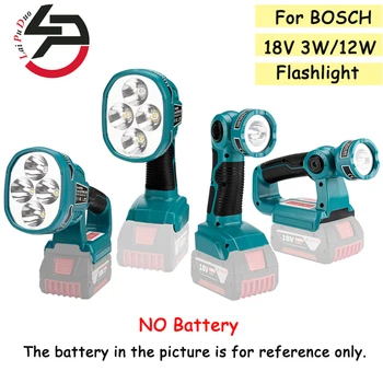

Pistol/Portable 3W/12W 18V For BOSCH(NO Battery,NO Charger)LED Lamp Flashlight Lithium Battery USB Outdoor Emergency Lighting