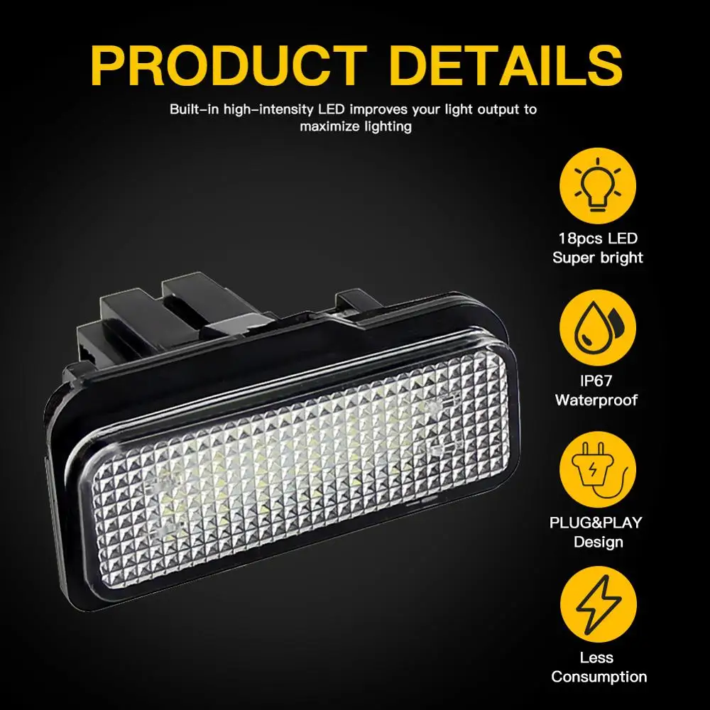 LED CANBUS No Error License Plate Light Base Bulb for Mercedes-Benz W203 5D W211 W219 Car Number Plate Lamp No Hyper Flash White led lamp bulb base