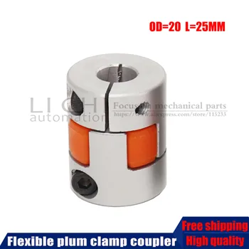 

D20 L25 shaft elastic plum pliers coupling size 5/6 / 6.35 / 8 / 10mm CNC coupling 5mm