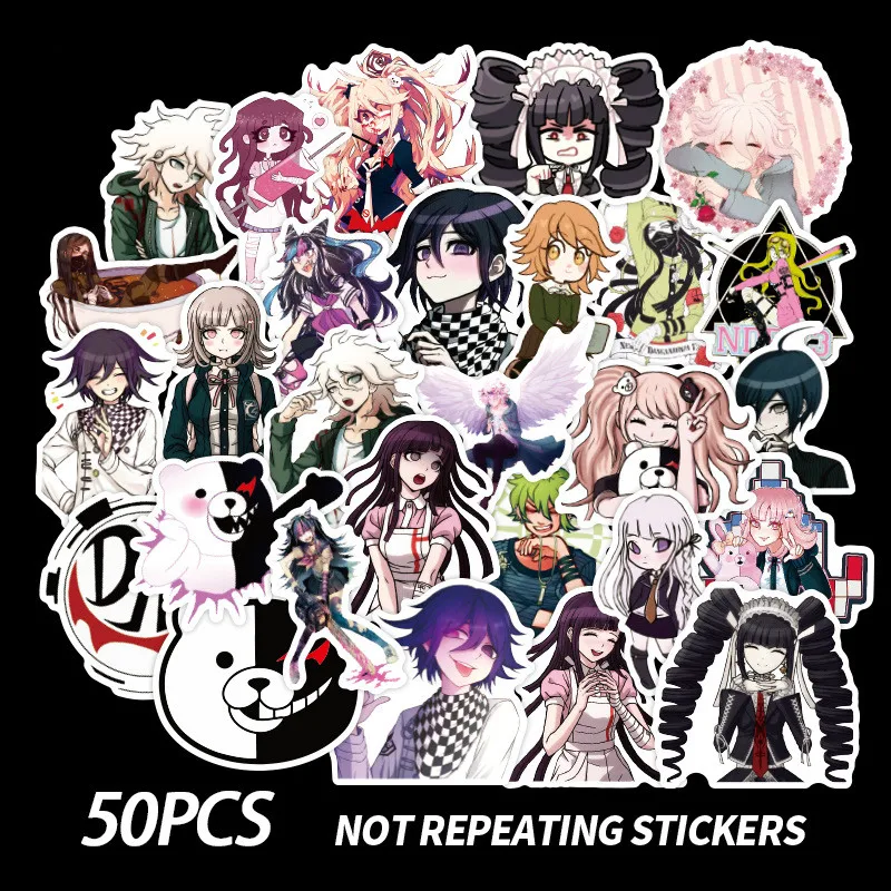 50 шт./компл. Danganronpa аниме стикеры s металлические наклейки Стикеры для ноутбука