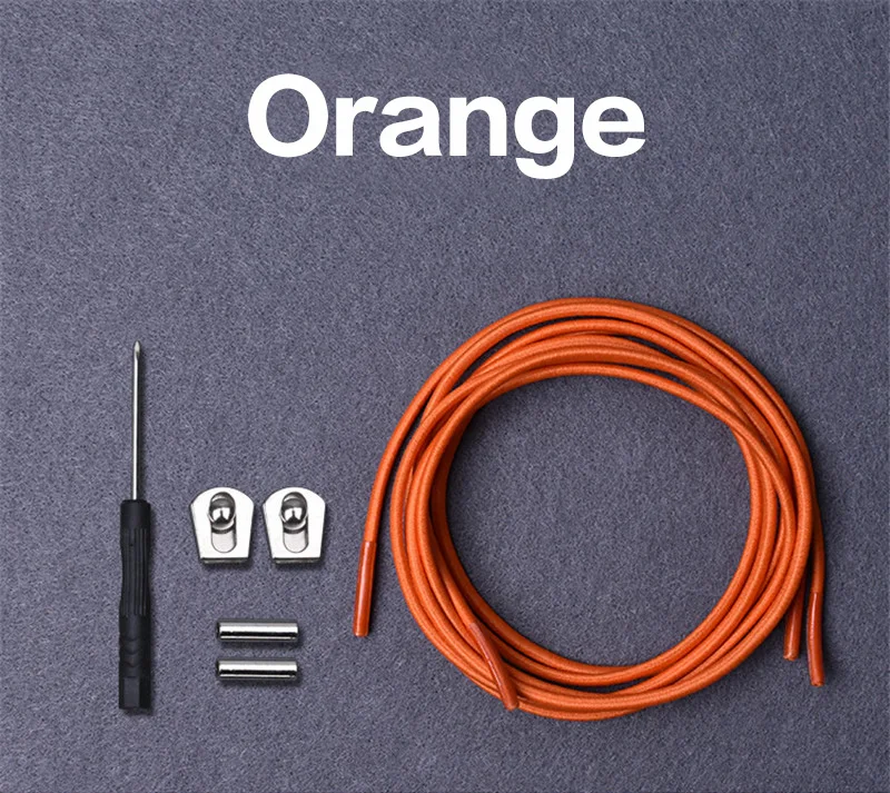 Orange 1 пара эластичных светоотражающих шнурков для обуви, шнурки с металлической пряжкой для детей и взрослых, быстро скользящие кроссовки, шнурки для обуви, шнурки для обуви - Цвет: Orange