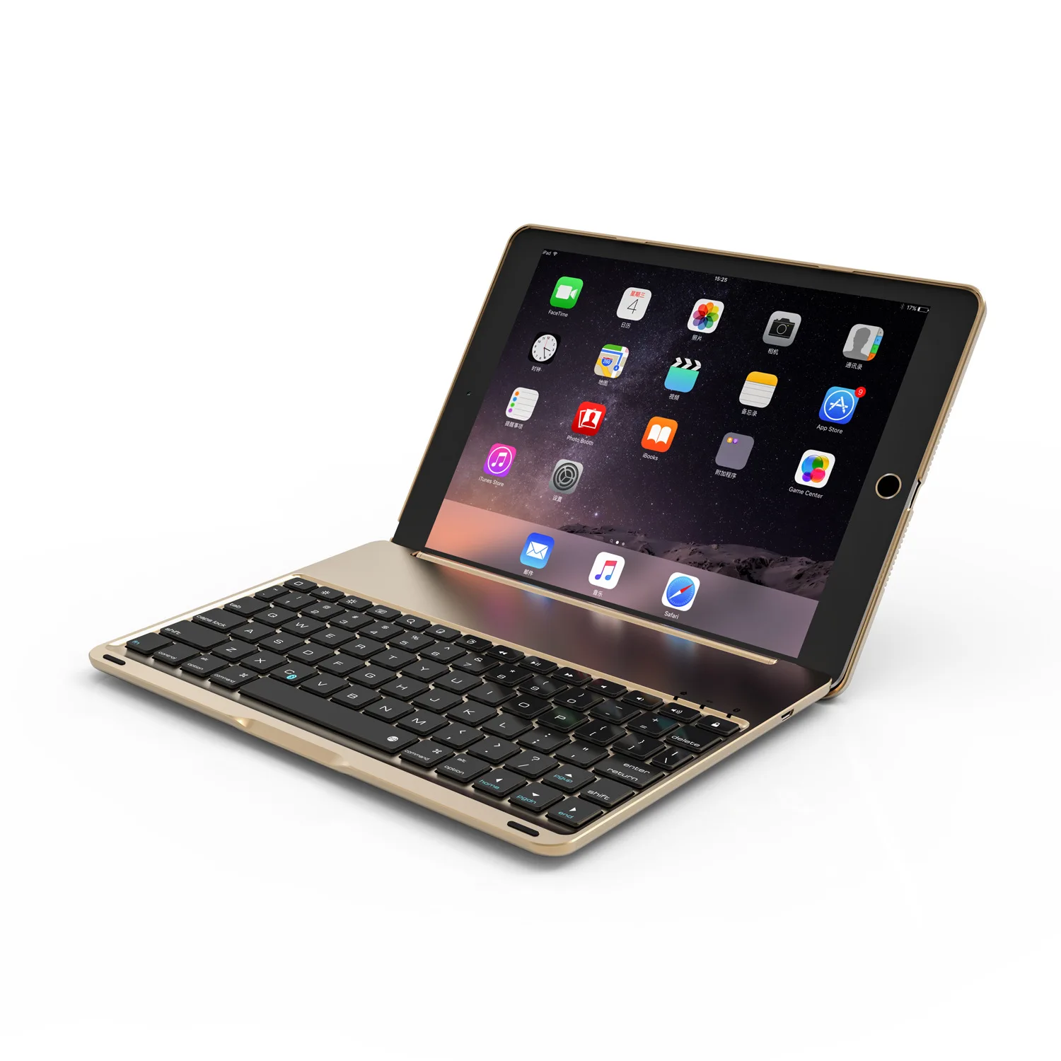

IPad New Style 2017iPad 9.7 Aluminium Alloy Colorful Backlight Bluetooth Keyboard Protective Case iPad Air