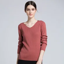 Autumn Winter Bottoming Women Sweater V Neck Full Sleeve Solid Pullovers Ladies Slim Elastic Knitting Jumpers 2020 Jersey Mujer
