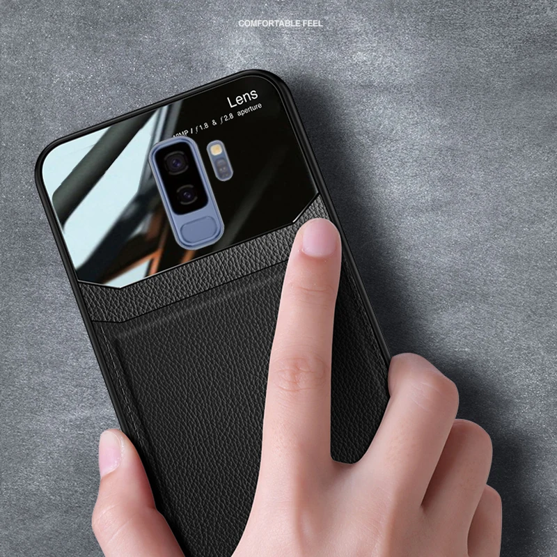 Чехол чехол для Samsung Galaxy S9 Plus S 9 S9Plus кожаные зеркальные стеклянные силиконовые