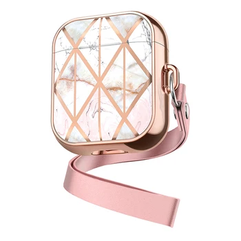 

Luxury brand electroplated marble Lanyard Headphone Earphone Soft case for Apple airpods 1 2 Pro 3 Wireless Headset cover gift
