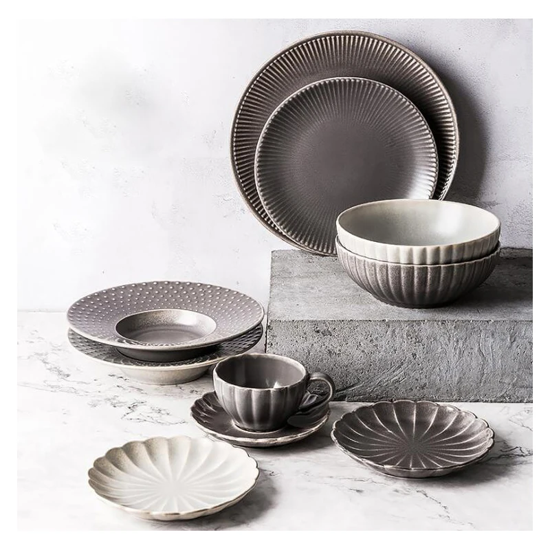 dinner plate sets grey