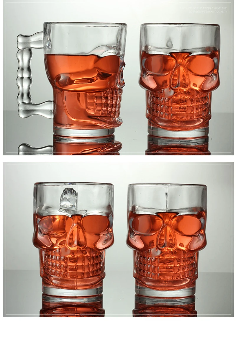 Creative Skull Cup Ghost Face Cup Skull Head Face Cup 500ml Large Beer Cup Unleaded Juice Cup