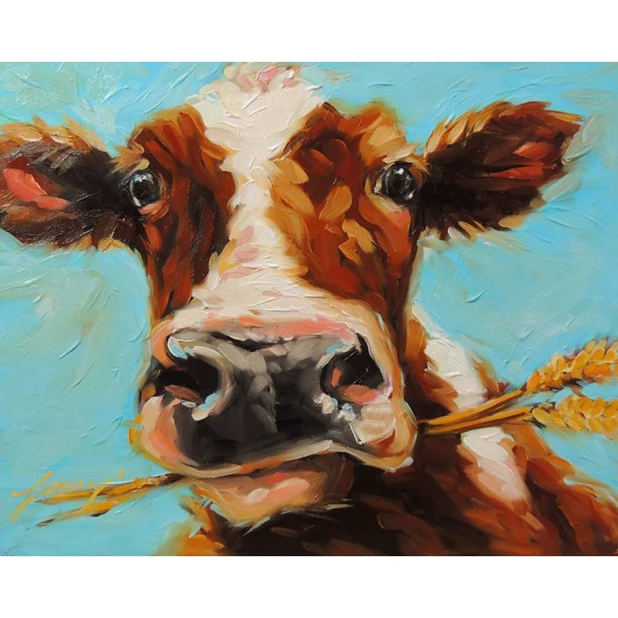 30x40 size diamond painting Cross Stitch Diamond Embroidery mosaic pattern cow animals 3d picture home decoration gift | Дом и сад