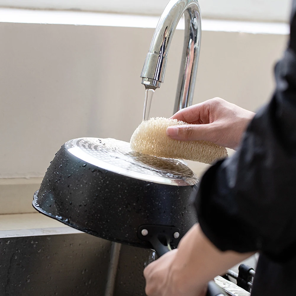 5 шт./лот Loofah салфетка для мытья посуды скраб коврик миска горшок легко чистить