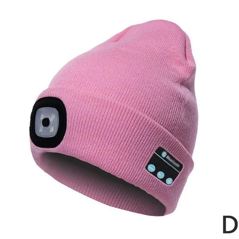 Зимний утеплитель унисекс Bluetooth вязаная шапка бини с кнопкой батарея Led шапка Открытый Кемпинг Лыжная шапка - Цвет: D