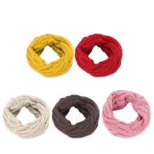 Зимний детский вязаный шарф для маленьких мальчиков и девочек, круглый шарф, шарф, шарфы