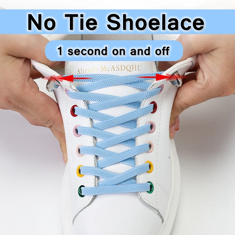 

Net weave Elastic shoelaces Flat No tie shoelaces Suitable for all shoes sneakers Child adult Lazy laces Shoe accessories 1 pair