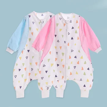 

Spring Summer Cool Sleeping Bag Baby Rompers Cotton Thin Sleepsack Newborn Pajamas Cartoon Simple Infant Anti-kick Sleeping Bag