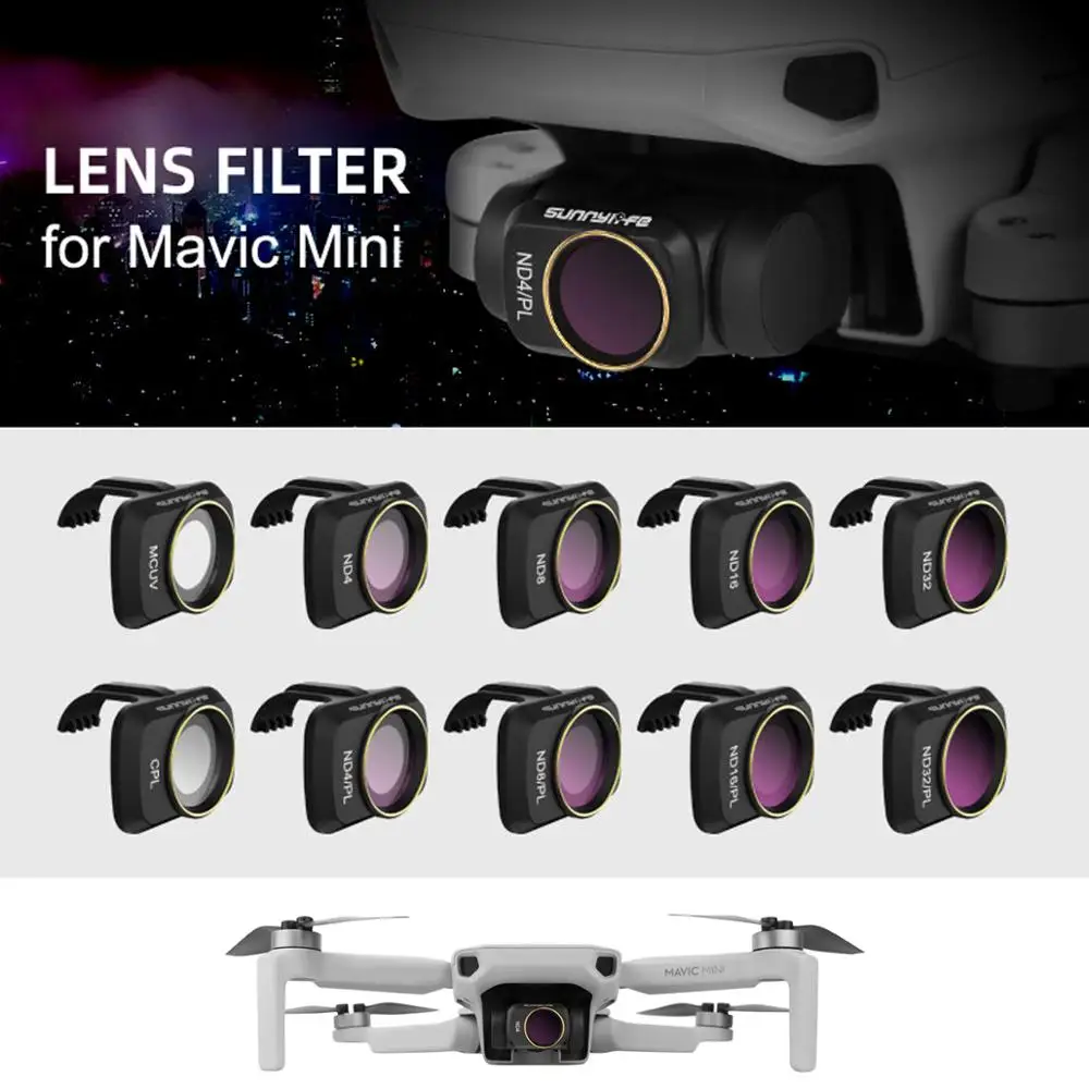 Карданный фильтр для объектива MCUV ND4 ND8 ND16 ND32 набор фильтров DJI Mavic Mini / 2 Drone